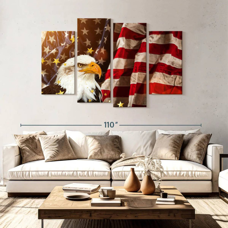 Brampt American Flag With Bald Eagle