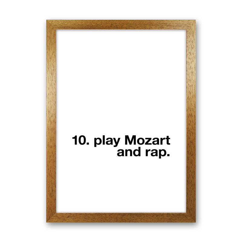 10Th Command Ment Play Mozart - Print, Oak Frame, 34cm H x 25cm W x 3cm D