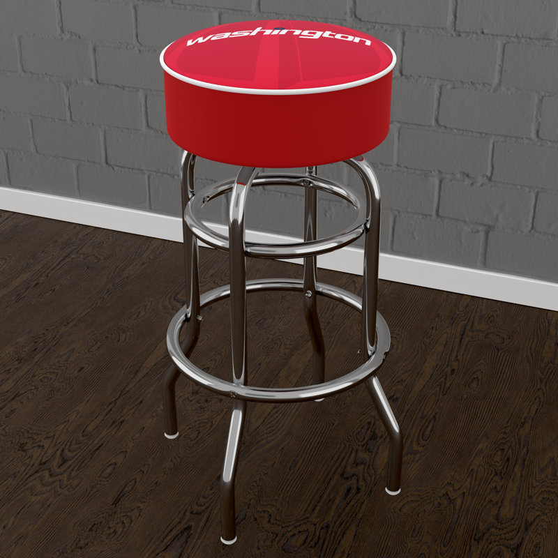 Swivel Upholstered Counter Stool with Metal Frame