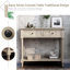 Console de style traditionnel avec deux tiroirs et une tablette du bas (gris rétro)-679618777-679618774