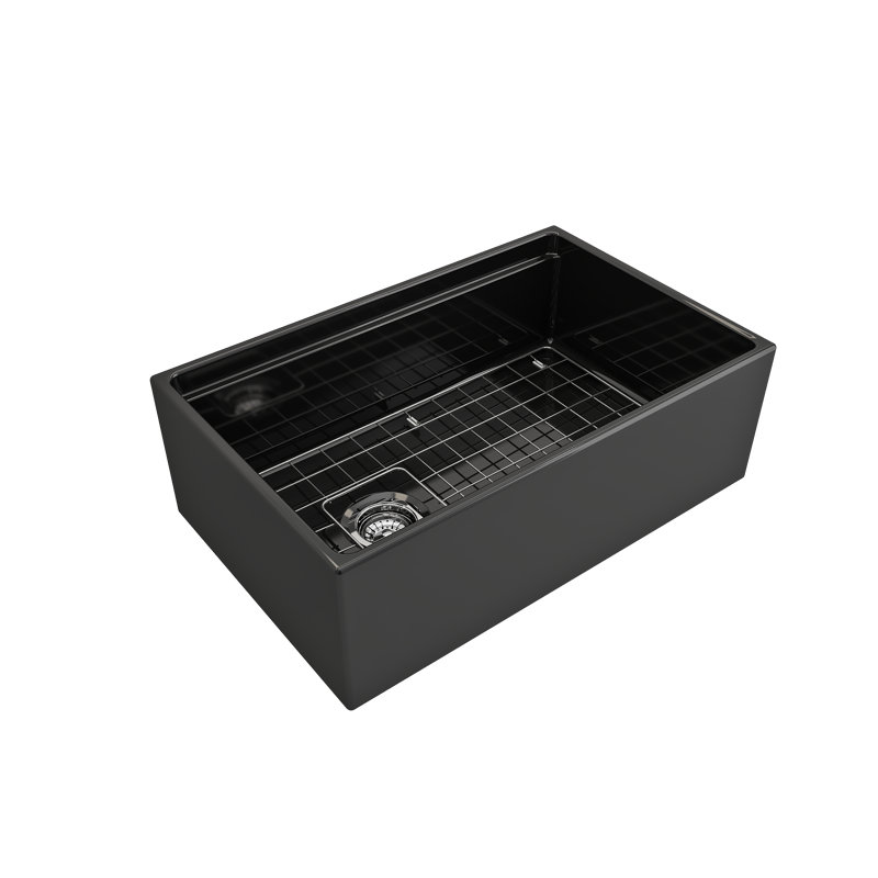 30'' L Single Basin Kitchen Sink, Black