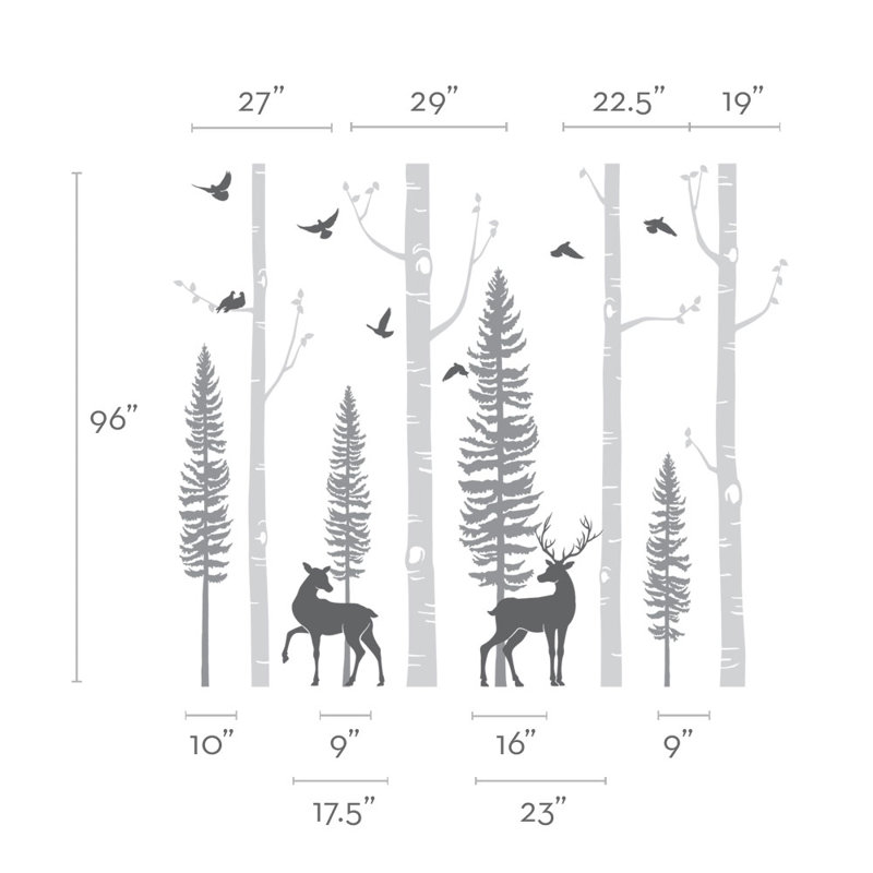Plants & Flowers Non-Wall Damaging Accent, 96" H x 113" W, Scheme B