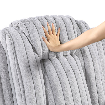Causeuse inclinable gris clair avec porte-gobelet à console centrale