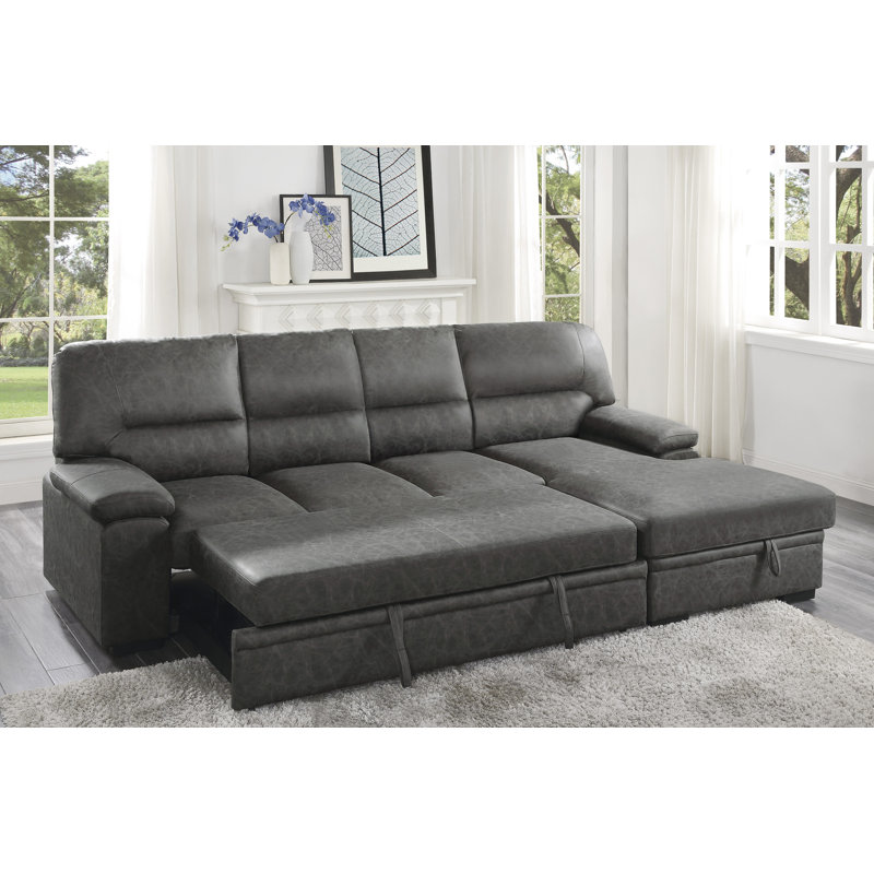 Canapé modulaire Webster de 114 po avec lit escamotable Webster, Accoudoir à droite (vu de face)