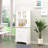 Elegant Buffet With Hutch, Kitchen Pantry Storage Cabinet With Framed Glass Door Drawer And Microwave Space-669517625