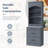 Freestanding Modern Kitchen Pantry - 83.7In High With Faux Marble Top & Multi-Storage-1053010082