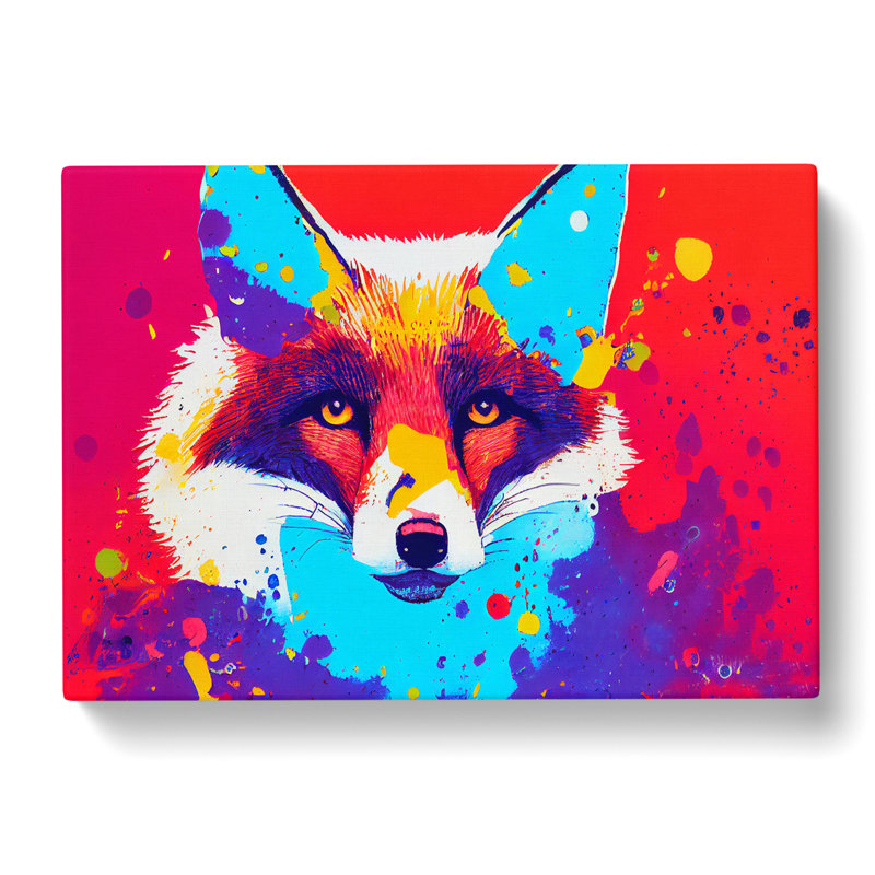 Fox Splatter Vol.4 - Wrapped Canvas Painting, 40cm H x 60cm W x 3cm D