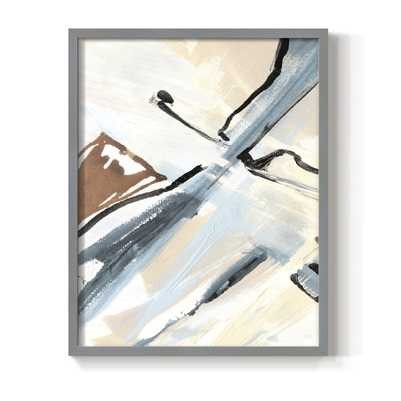 «Dancing Wind Revisit I», reproduction encadrée - bois massif, Gris, H 10 po x l 8 po