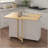 Kitchen Island With Spice Rack, Towel Rack And Extensible Solid Wood Table Top-White-176255734