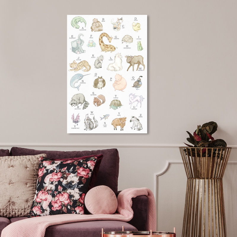 « baby alphabet », impression encadrée, H 30 po x l 20 po x P 0,75 po, Toile tendue
