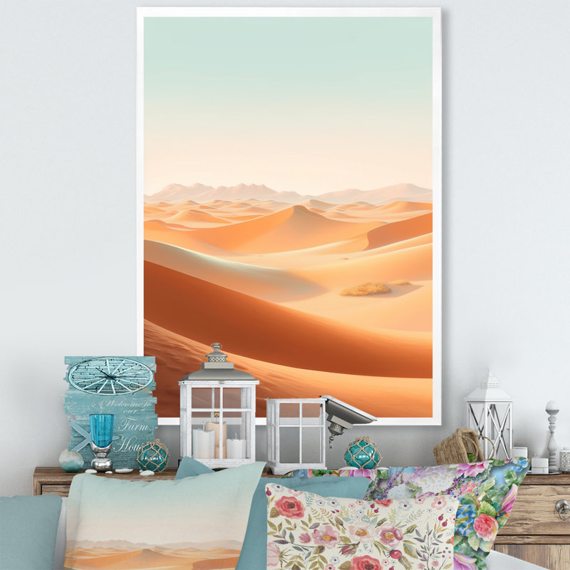 Desert Sands II - reproduction sur toile, H 40 po x l 30 po x P 1,5 po, Cadre simple blanc