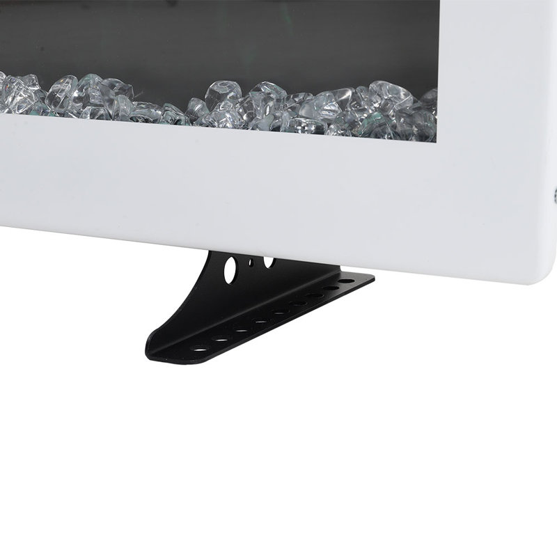 Wyndham Electric Fireplace with Adjustable Flames, Wall Mounted or Freestanding, 32.7cm H x 127cm W x 14.6cm D, White