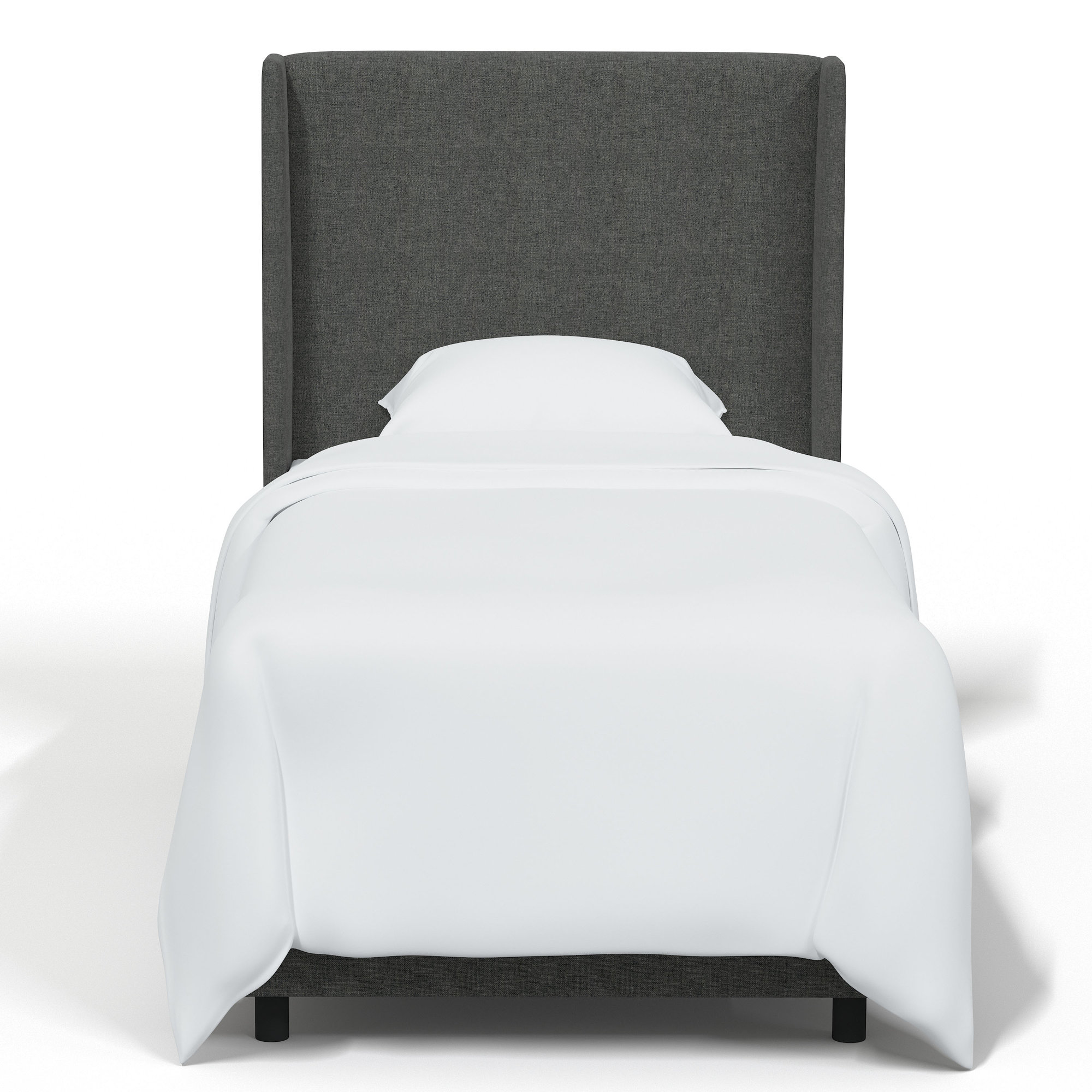 Tilly Upholstered Bed, Zuma Charcoal Textured Linen, Twin