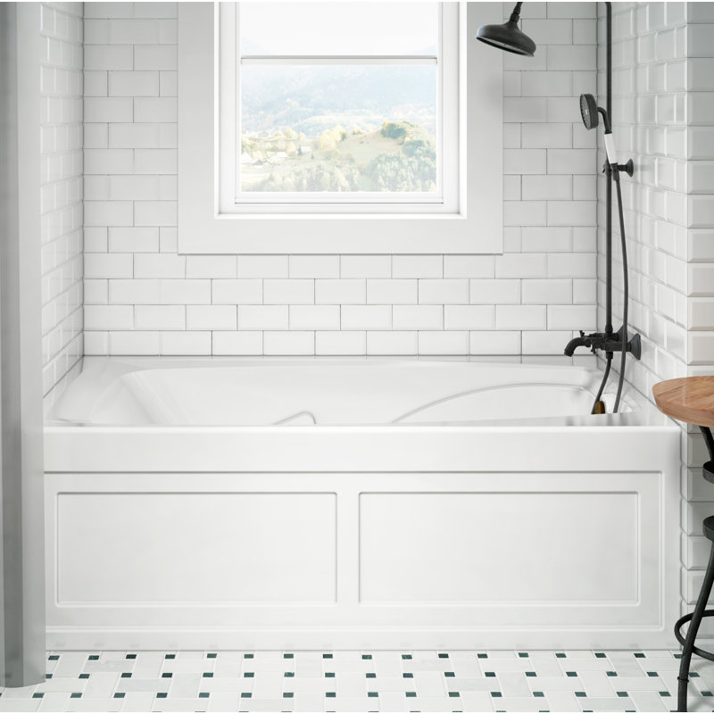 Baignoire tourbillon en acrylique 60 po x 32 po Cetra®, Blanc, Oui, Oui