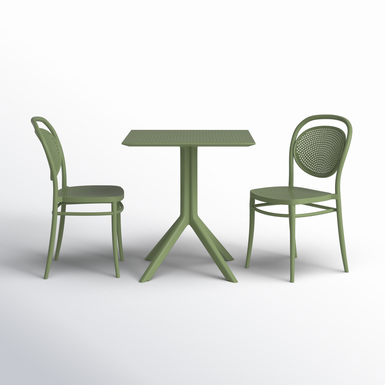 Farrah Square 2 - Person 27.5" Long Bistro Set, Olive Green