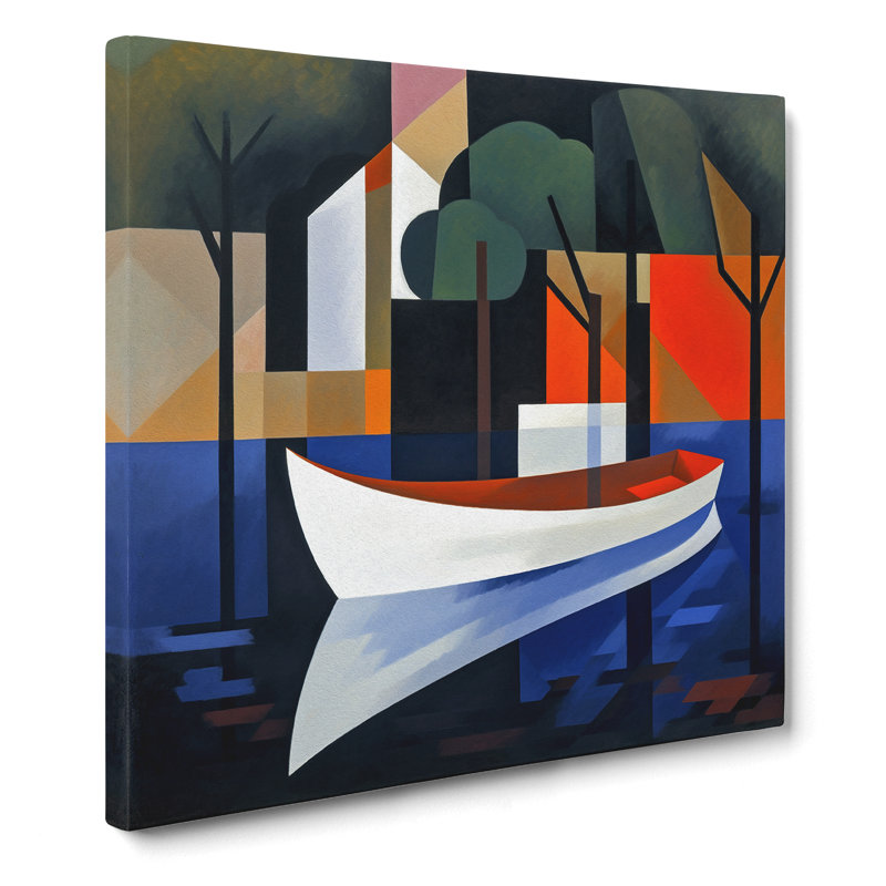 Boat On A Lake Suprematism No.2 - Print, 35cm H x 35cm W x 3cm D