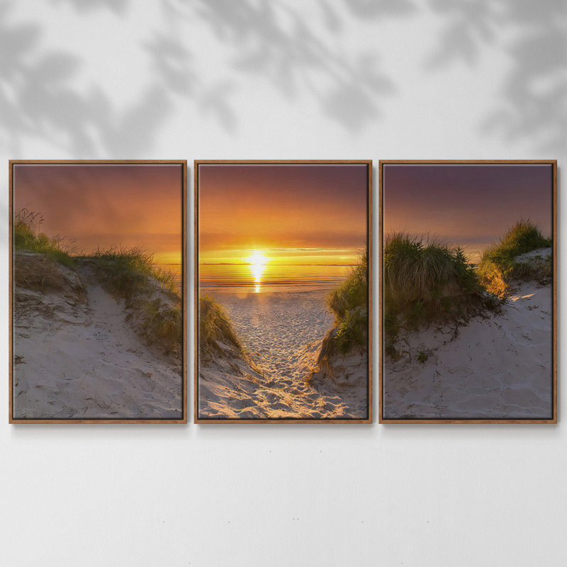 Path to Happiness, reproduction sur toile 3 pièces, H 40 po x l 78 po x P 2 po, Noyer