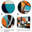 «Blue Orange Geometric Unleashed», reproduction sur toile tendue de 3 pièces-880999149