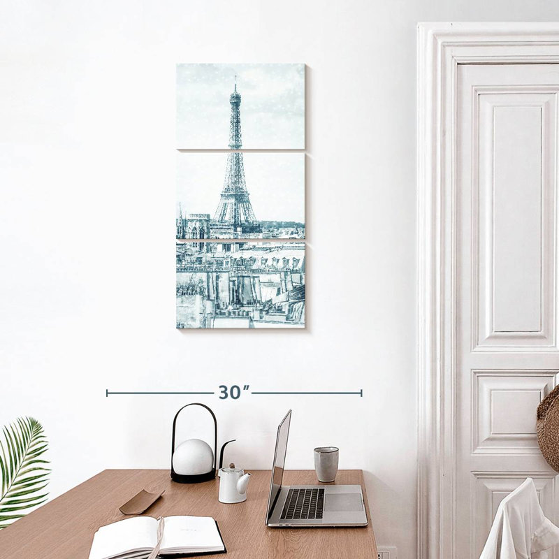 Retro Eiffel Tower, 32" H x 15" W
