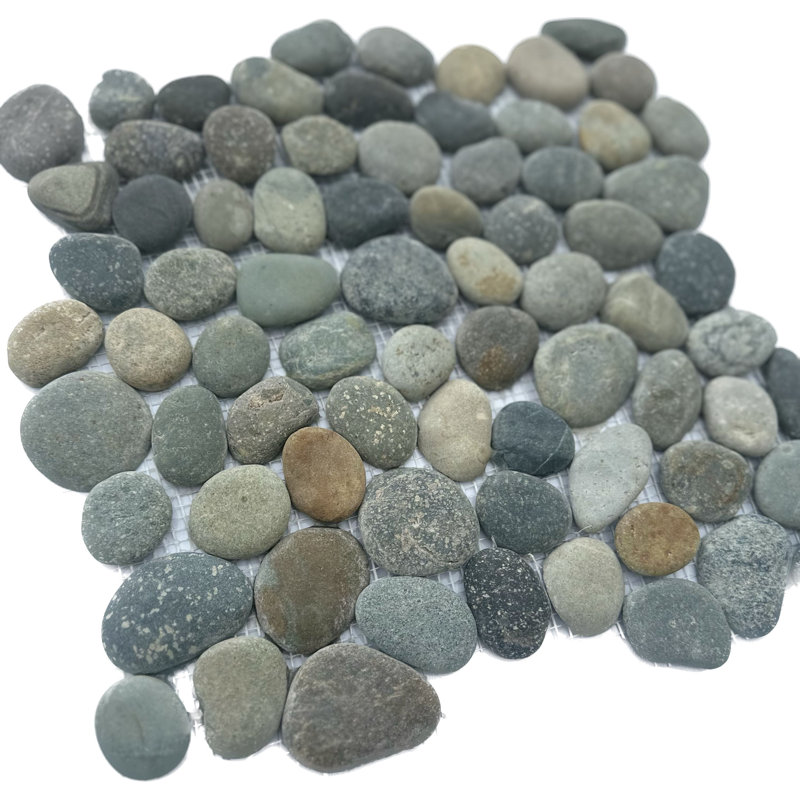 Natural Mix Color Leveled Pebble Mosaic 12" x 12"