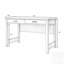 Bureau d'ordinateur en bois blanc ultrabrillant avec plateau renforcé, pieds solides et deux tiroirs spacieux pour les espaces de travail modernes