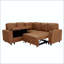 L-Shape Sectional Sofa Bed with Pull-Out Sleeper, Storage, and Cup Holders-132516606