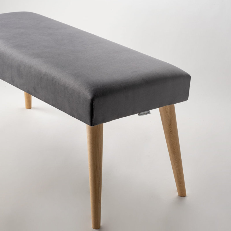 Sigourney Fabric Upholstered Bench, 40cm H x 150cm W x 40cm D, Grey
