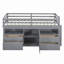 Lit mezzanine avec tablettes et 4 tiroirs-660316452