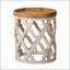 Charming 23-Inch Distressed White Round Side Table, Perfect For Space-Saving And Enhancing Home Decor.