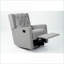Fauteuils inclinables, fauteuil oscillant pivotant à mouvement manuel avec capitonnage à losanges | Tissu gris foncé-1085864211