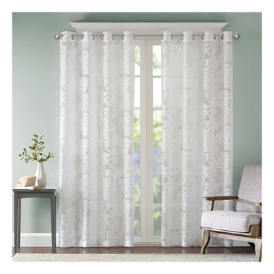 Panneau de fenêtre diaphane avec œillets Palm Leaf