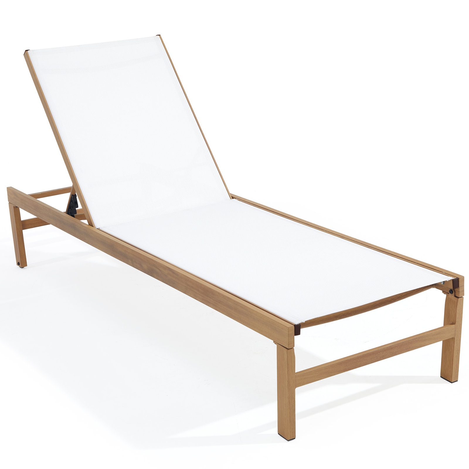 Ine Aluminum Outdoor Chaise Lounge, Brown