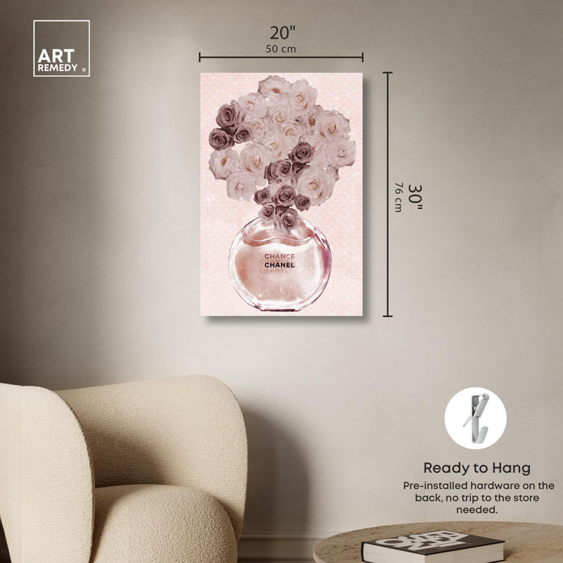 Art romantique sur toile, "Romantic Perfume Roses" par Art Remedy, Toile tendue, H 30 po x l 20 po