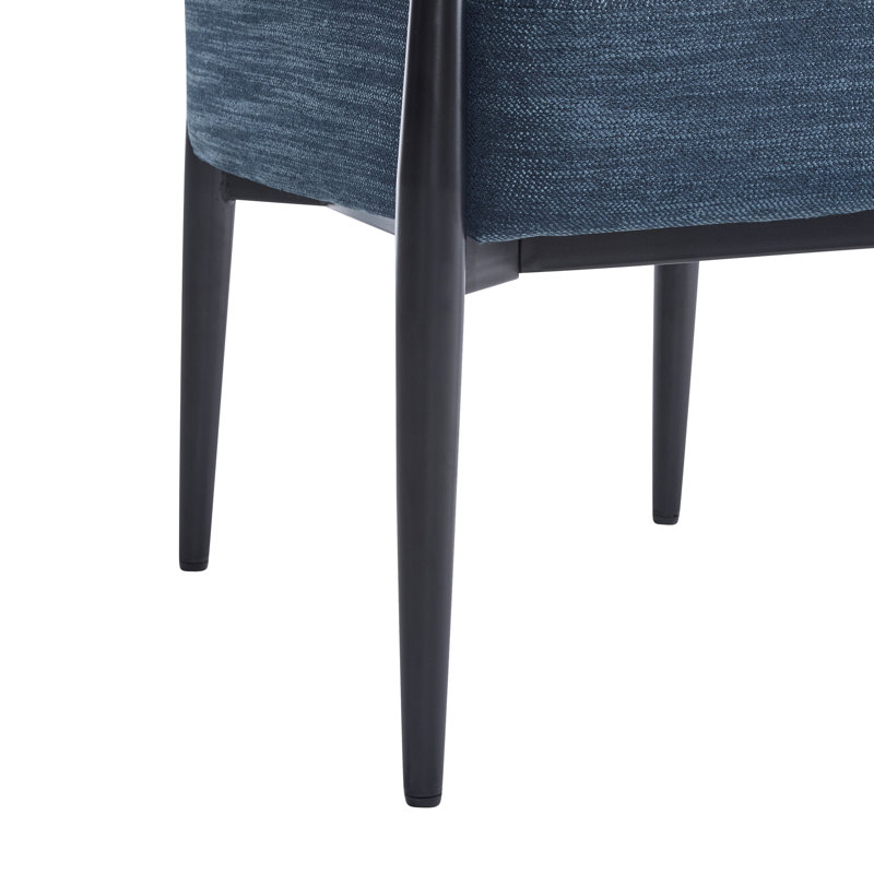 Fauteuil d'appoint rembourré Mid-Century, Bleu, Noir