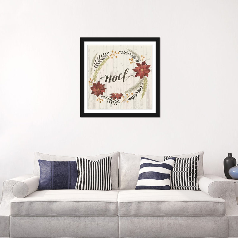 «Christmas I», impression sur toile, H 24 po x l 24 po x P 1 po, Papier beaux-arts encadré noir, Blanc