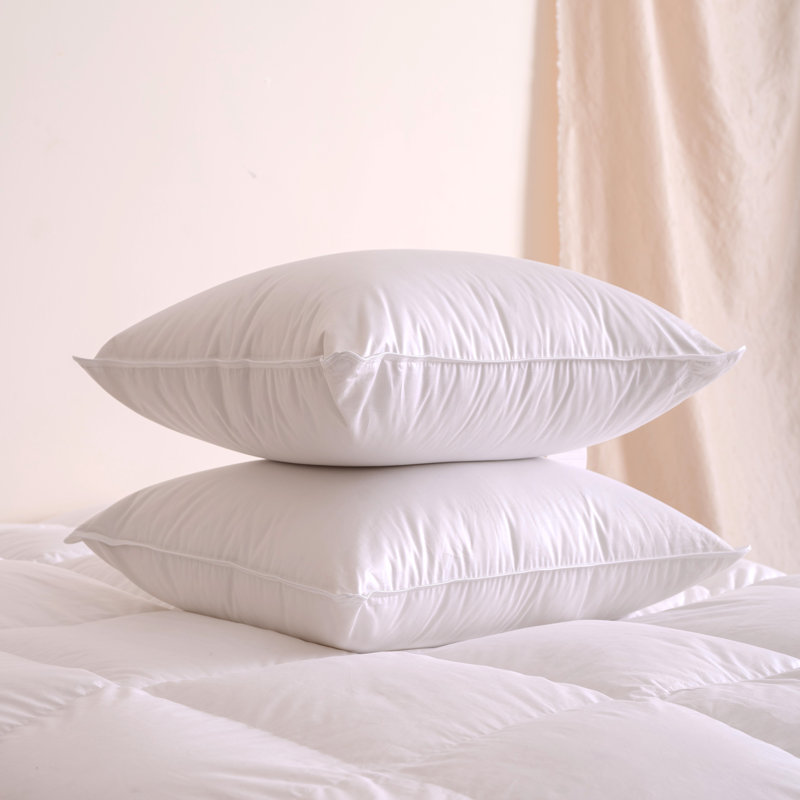 Highland Feather 850 Loft Hungarian Goose Down Pillow 500 TC Cotton Casing, Queen