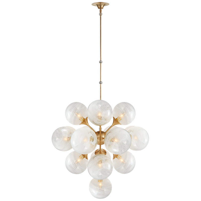 AERIN Cristol Large Tiered Chandelier, Hand-Rubbed Antique Brass