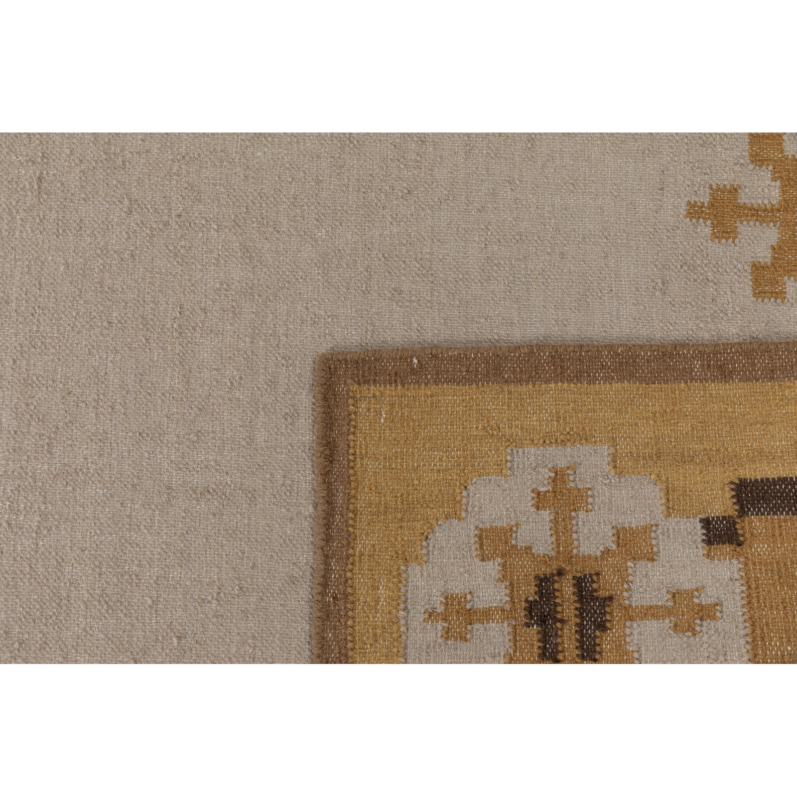 Heidi Flatweave Wool Nordic Scandinavian Rug, Yellow, 2'6x8'