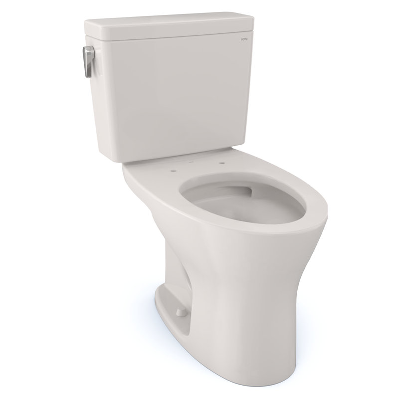 Drake® Elongated Two-Piece toilet (Seat Not Included), Sedona Beige, Left-Hand, Dual Flush