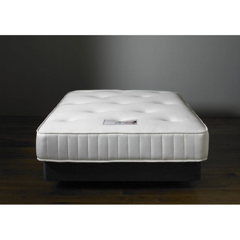 Asia Memory Foam Divan Bed Set, No Storage, Silver Linen, Double (4'6)