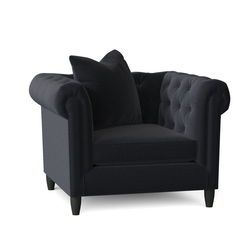 Fauteuil Chesterfield l 43 po Caspar, Chenille marine Napa