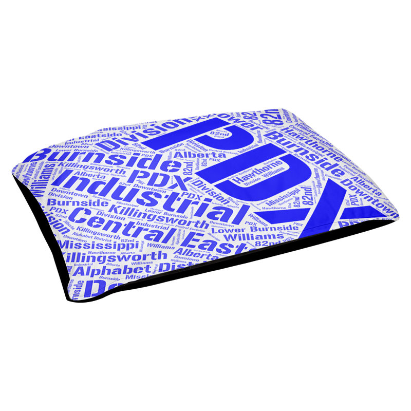 Coussin de chien « districts », Moyen (H 9,5 po x l 28 po x P 18 po), Bleu, Portland