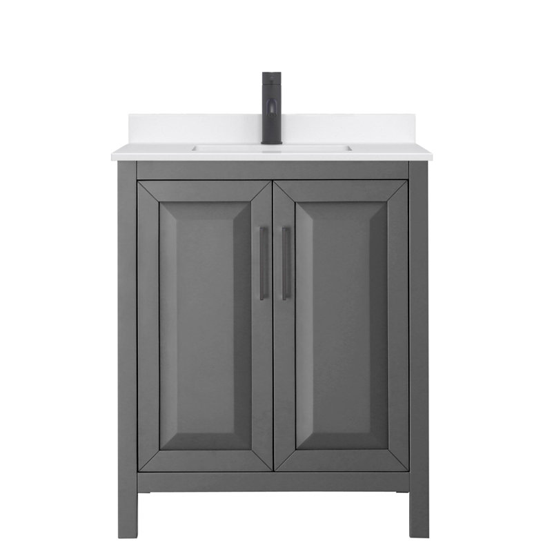 Daria 30'' W Vanity, Matte Black, Gray, Giotto Quartz