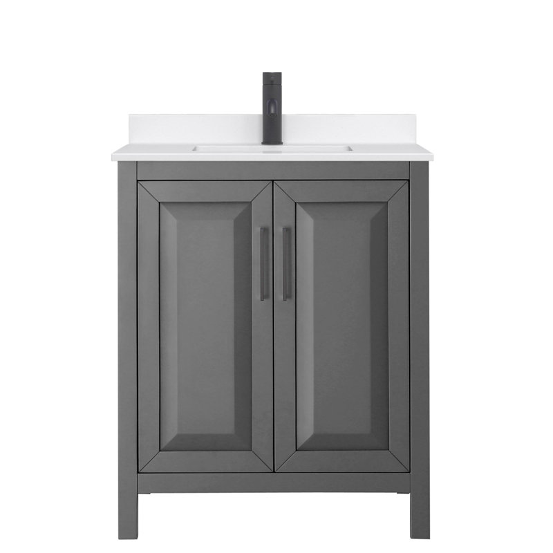 Daria 30'' W Vanity, Matte Black, Gray, Giotto Quartz