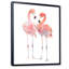 Flamants roses sur fond blanc II - reproduction sur toile-67389395-67389397