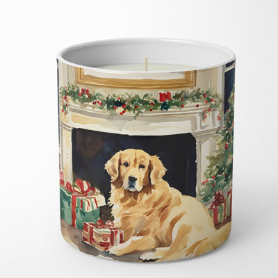 Bougie de Noël parfumée avec support en céramique