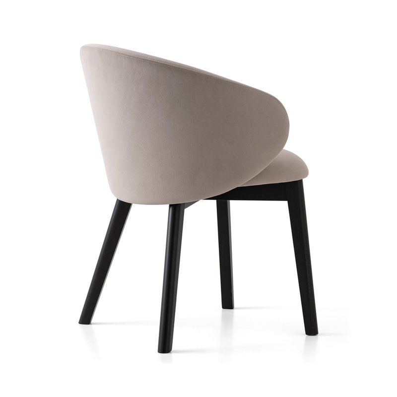Tuka Upholstered Armchair with Wooden Frame, Sand, Graphite