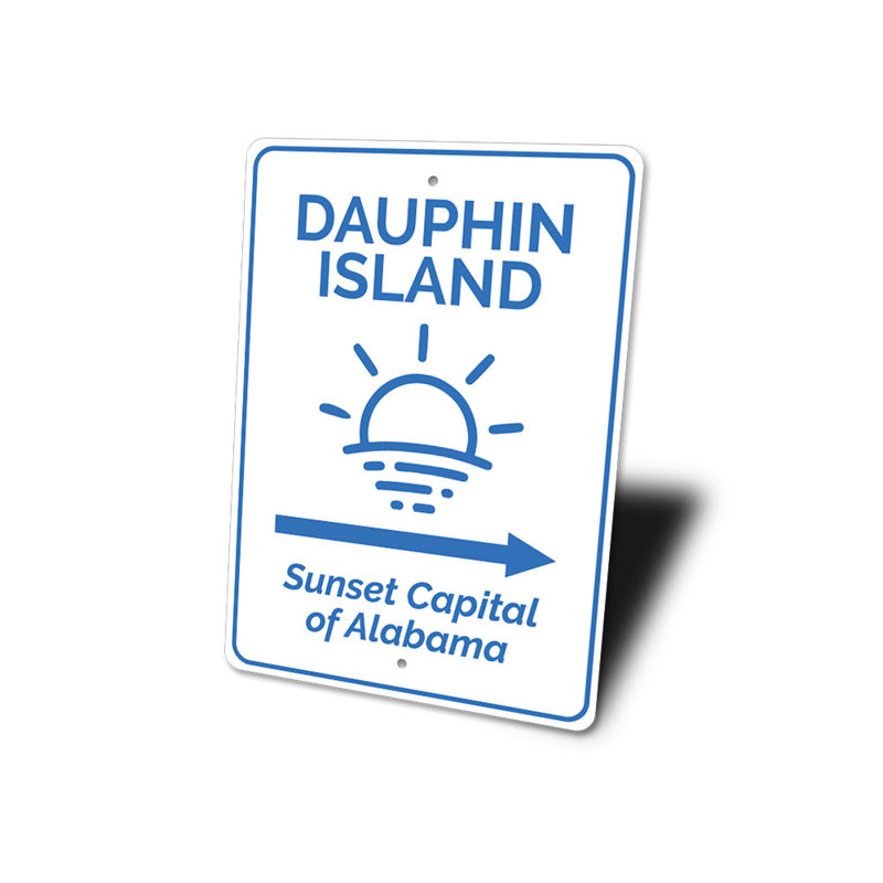 Plaque en aluminium Dauphin Island, H 14 po x l 10 po x P 0,04 po