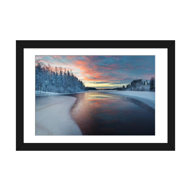 «Nature II» par Andreas Stridsberg, impression sur toile, H 24 po x l 32 po x P 1 po, Papier d'art encadré noir, Blanc