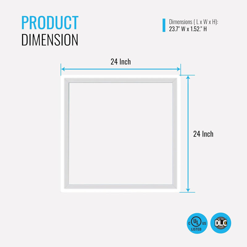 Plafonnier rectangulaire à panneau en T à intensité variable (ensemble de 12), 12
